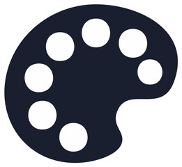 Fototapeta premium Artist Palette Icon With Multiple Color Spots Representing Creativity and Art