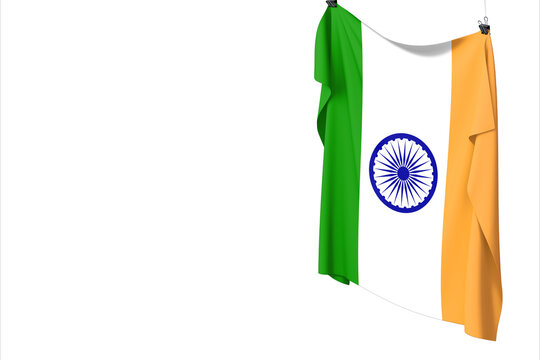 Vertical India Flag Fabric Texture &ndash; Tiranga Isolated Graphic Element