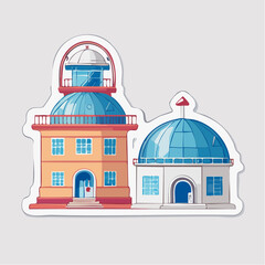 Obraz premium Observatory Buildings with Domes