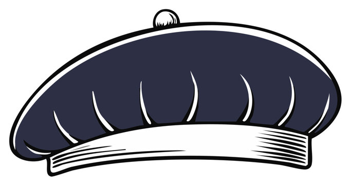 Stylish Beret Hat Graphic Illustration of Traditional Headwear Fashion