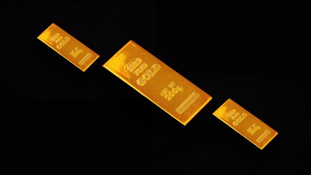 gold bar rotates on black blackground