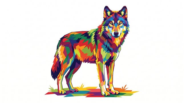 WPAP illustration of a wolf
