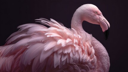 Fototapeta premium Flamingo stands with feathers spread