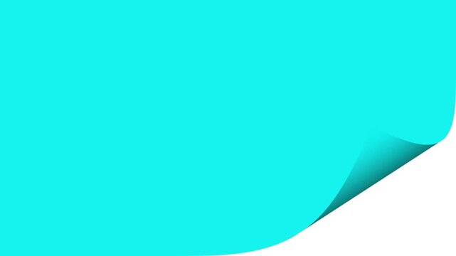 Blue sticky note corner flowing with air