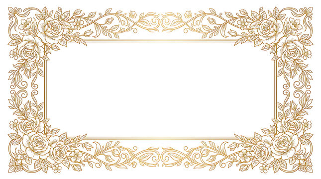 elegant gold floral frame border design
