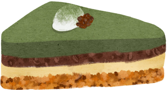 Matcha red bean cheese pie