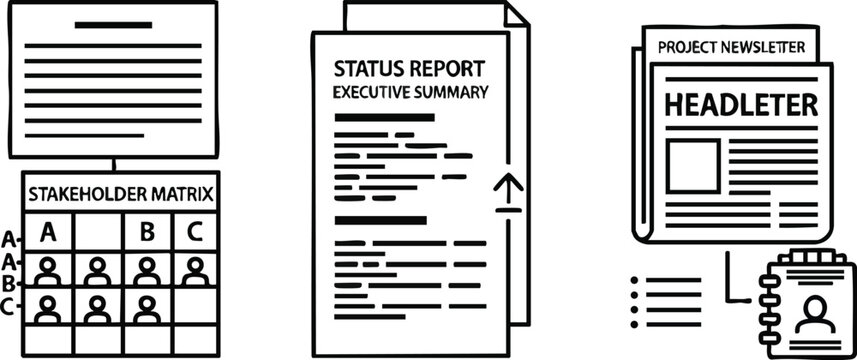 Project Communication and Reporting Icons