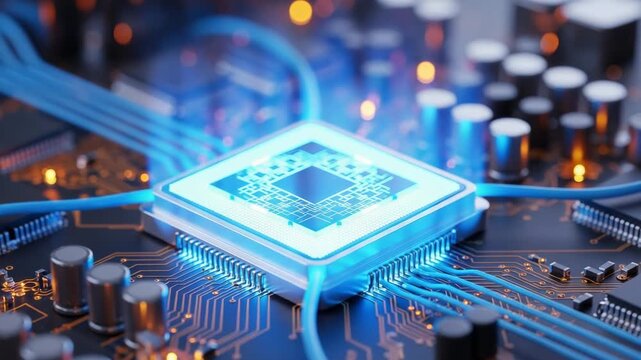 Hightech computer processor on a circuit board