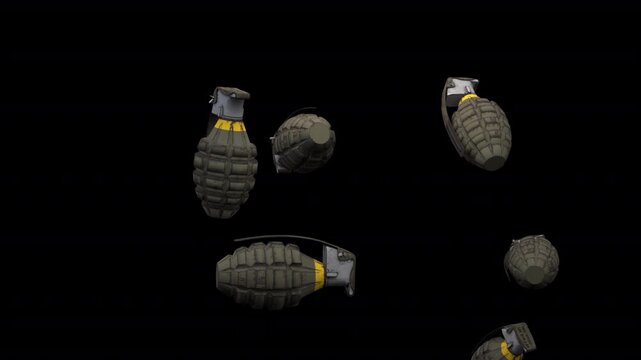 Grenades &ndash; 3d render with alpha channel.