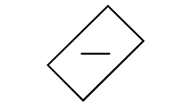 Minimalist vector icon illustration of a rectangular product tag or price label with a clean line art style, perfect for e-commerce, retail branding, and business marketing materials.