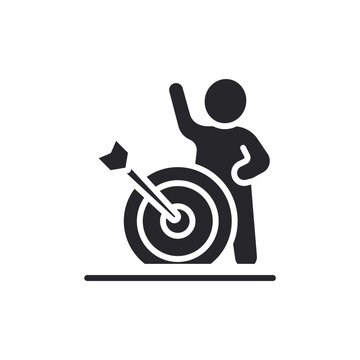 achievable goals icons outline and Flat Style,transparent background