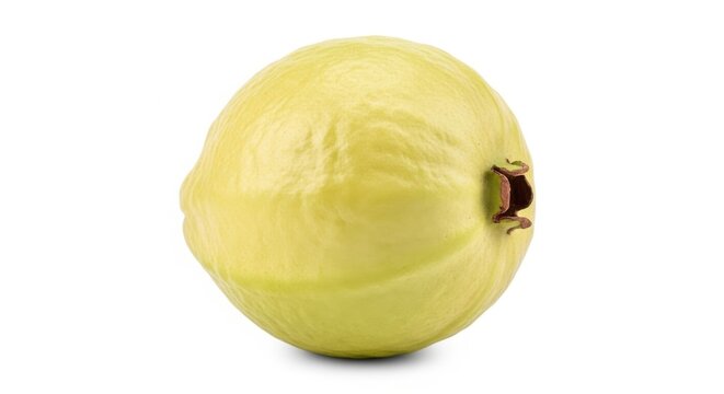 Fresh Yellow Guava Fruit Isolated on White Background, Healthy Tropical Food
