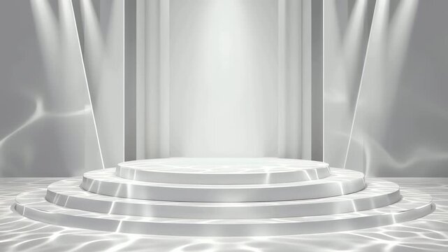 A pristine white cyclorama stage with a seamless white floor stretching into infinity