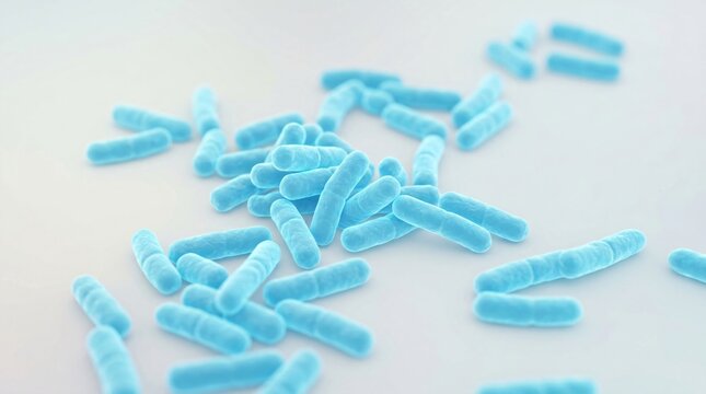 Bacteria cell under microscope view. Microscopic organism floating in a biological environment. Scientific study of pathogen, virus and infection for medical research and laboratory context.