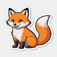 Fototapeta premium Cute cartoon fox sticker