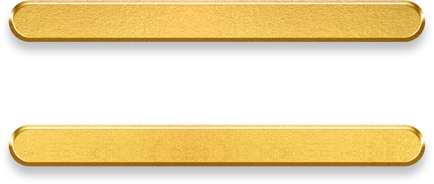 Golden reorder two lines simple icon with metallic texture for clean minimalist app settings and list sorting