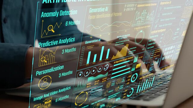 Explore a high-tech analytics dashboard showcasing artificial intelligence features with various data processing tools designed for business insights and trends. Cipher