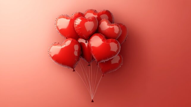 79.Concept = Heart and balloons of Happy Valentines Day, greeting card from February 14. Vector illustration