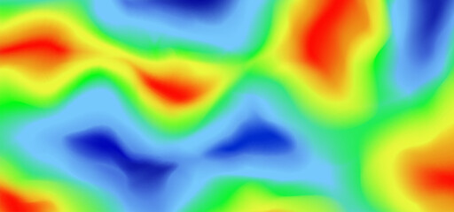 Fototapeta na wymiar Thermal heat field map, infrared heatmap, temperature range background. Vector hot and cold temperature range on landscape for scientific visualization, sensor data interpretation, thermal analysis
