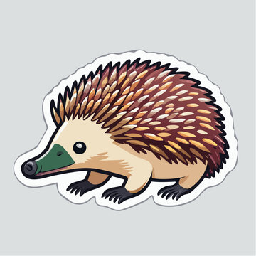 Cute Echidna Sticker Illustration