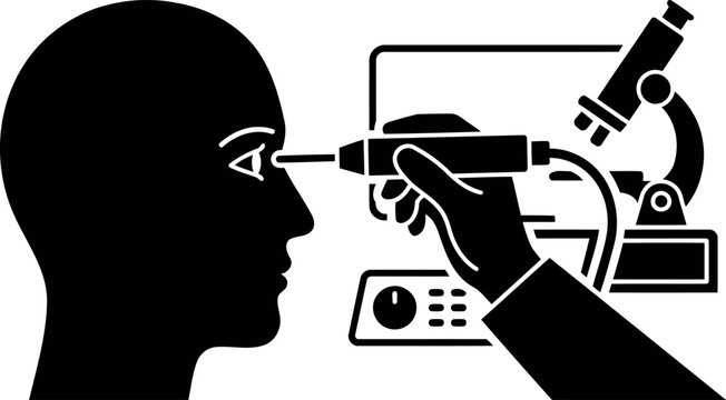 Ophthalmology silhouette vector on transparent background high-quality