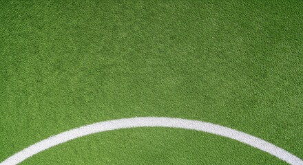 Obraz premium Close-up View of Green Artificial Turf with White Line on Sports Field.