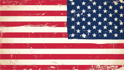 Fototapeta premium American flag background with red paint splash and ink splatter design featuring a grunge texture and artistic color drops