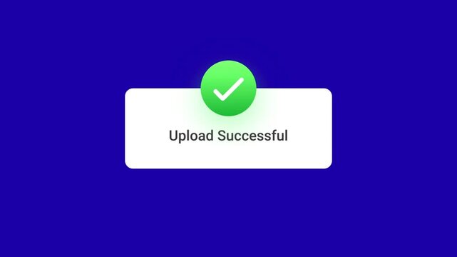 Upload Successful Animation Blue Screen | File Upload Complete UI Checkmark Overlay