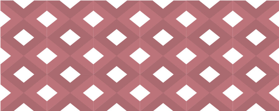 Geometric Seamless Diamond Pattern in Dusty Rose and White Tones
