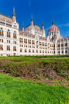Iconic view of Parliament building in Budapest Hungary