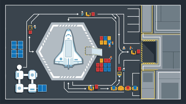 White fighter jet silhouette on hexagonal pad.