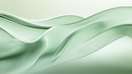 Obraz premium Elegant luxury silk satin texture in soft mint green draped in organic smooth wave folds