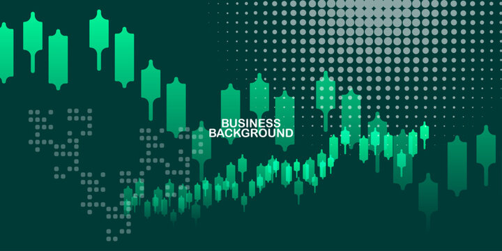 Modern green creative economy investment report chart arrow up illustration background	
