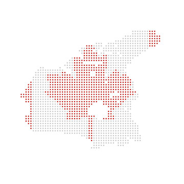 Canada dotted map with flag color