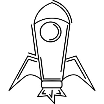 Hand Drawn Rocket Doodle