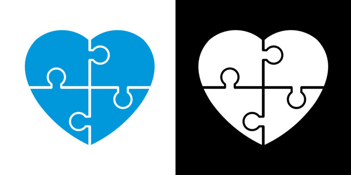 puzzle heart logo template