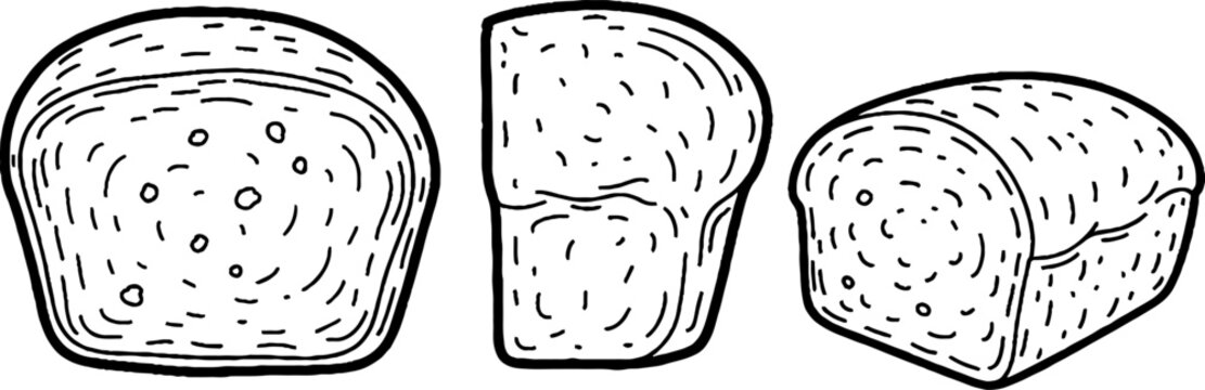 Abstract Food Shapes in Blue and White Striped Pattern