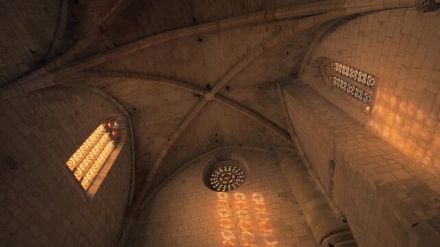 Eglise de Monpazier Church Vaulted Ceiling in Dordogne France