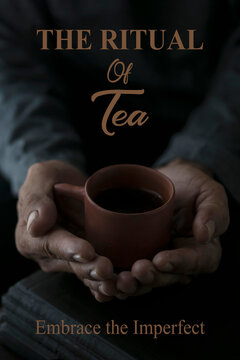 Person holding a small cly cup . The Ritual of  tea