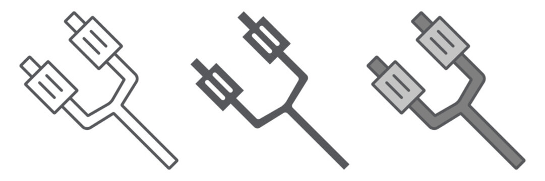Exhaust pipe line icon, auto and detail, car part sign, vector graphics, a linear pattern on a white background.