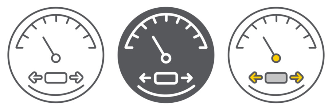 Speedometer line icon, automobile and panel, tachometer sign, vector graphics, a linear pattern on a white background.
