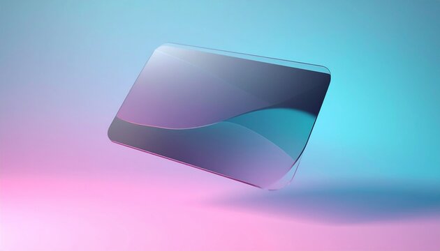 futuristic glassmorphism ui card floating on soft gradient background for app design