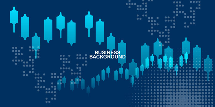 Modern blue creative economy investment report chart arrow up illustration background	
