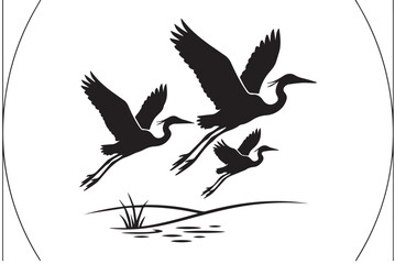Obraz premium birds flying with group