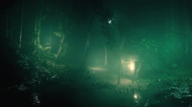 Cabin Rain In Forest 01