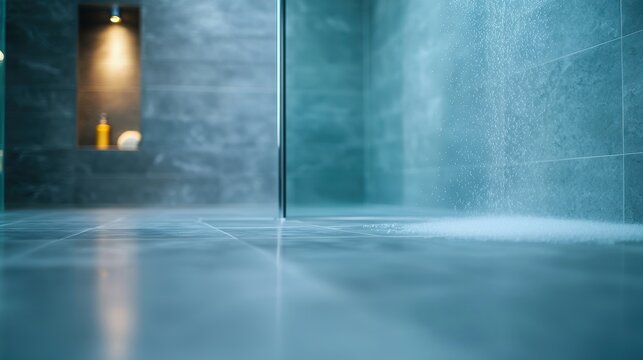 Spa bathroom Rain Shower Steam Modern bathroom with rain shower, steam, glass walls, sleek design