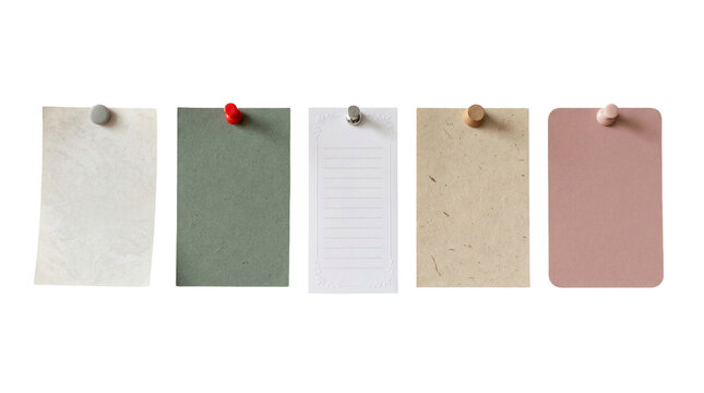Various cards and notes pinned up