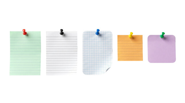 Various notes and scraps of paper pinned to the wall