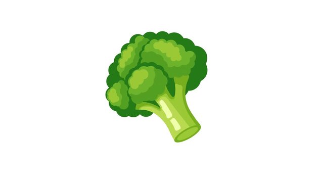 Fresh broccoli with vibrant green florets and sturdy stem. Ideal for healthy eating, cooking, or nutritional content. Simple design highlights vegetable's natural texture and color