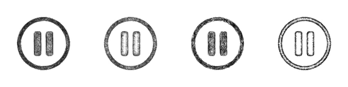 Sketch pause icon design set